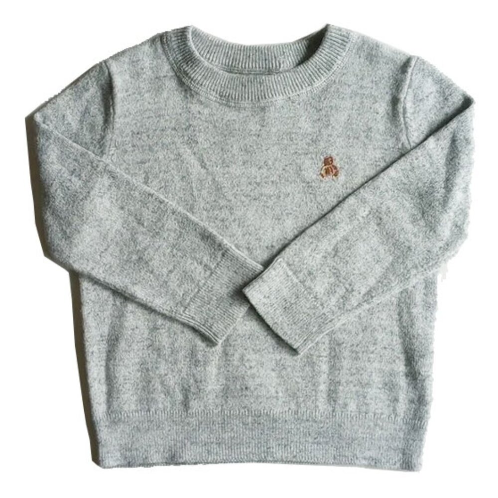 2T Baby Gap Teddy Bear Logo Crew Neck Sweater 2Y Heather Gray